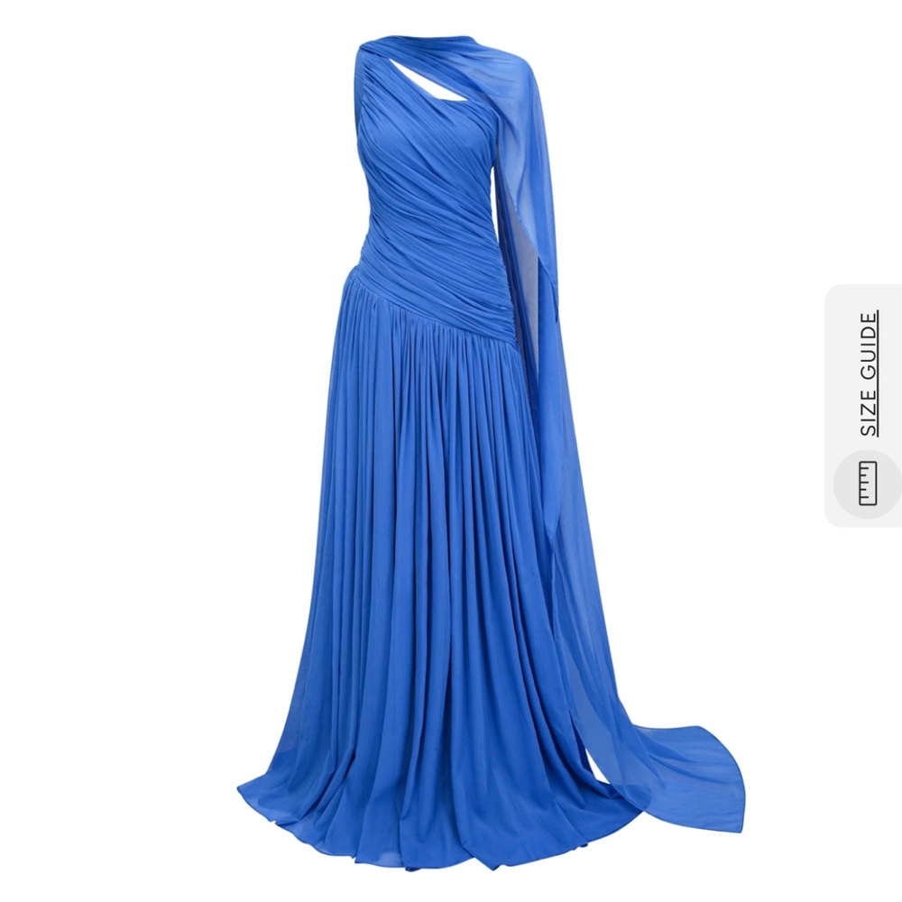 Elegant One-Shoulder Royal Blue Evening Gown